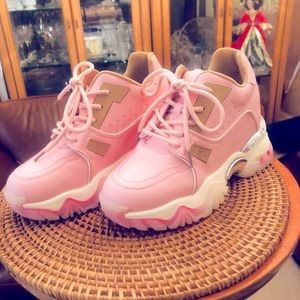 ANTHONY WANG PINK AND WHITE PLATFORM SNEAKERS EXCELLENT CONDITION DOLLSKILL